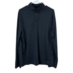 Tek Gear Dry Tek Pullover Top Shirt Mens Size L Black Quarter Zip Long Sleeve